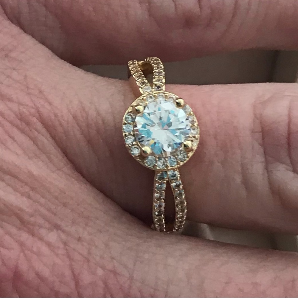 AA Cartland 18k Yellow Gold Plt. Ring 1.36 CTW